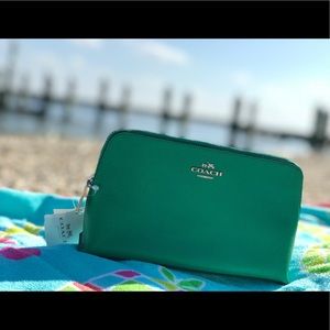 COACH Jade green cosmetic bag